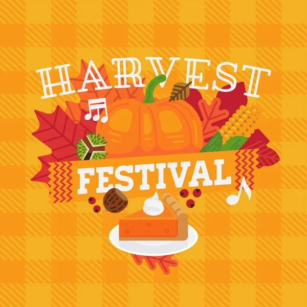 Harvest Festival Concept Layout Cool Vector Poster Flyer Banner Template — Stock Vector