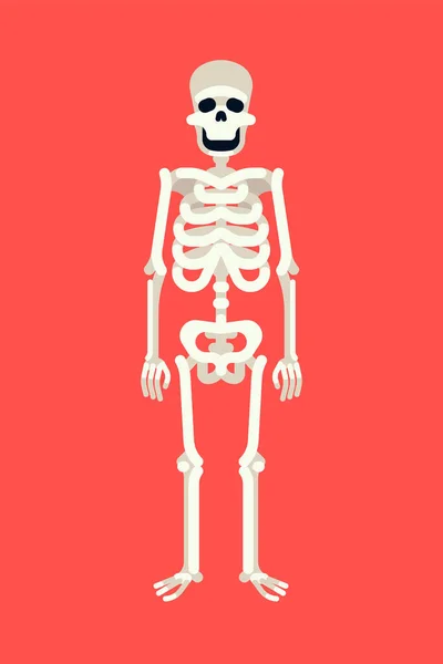 Прохладный Скелетонистский Характер Плоский Дизайн Идеально Подходит Обозначения Хэллоуина Дня — стоковый вектор