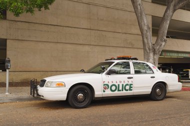PASADENA, CALIFORNIA/USA: image showing a Pasadena Police vehicle parked. clipart
