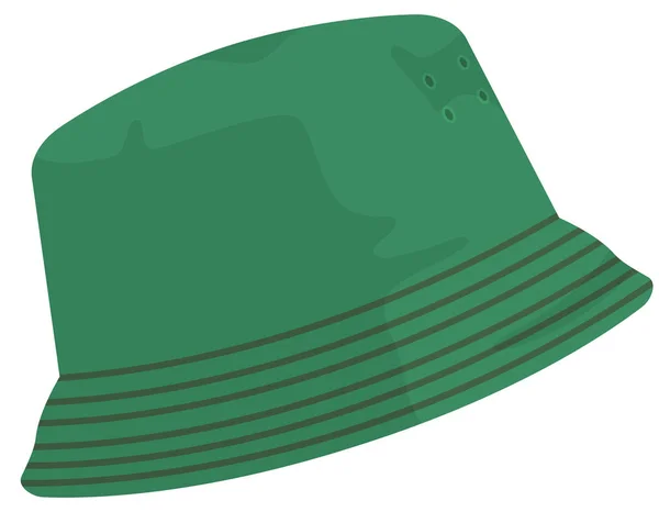 Cappello Uomo Verde Copricapo Estivo Stile Cartone Animato — Vettoriale Stock