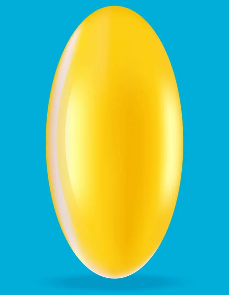 Capsule Médicale Jaune Pilule Dans Style Réaliste — Image vectorielle