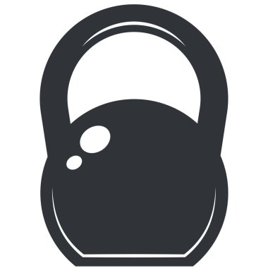 Kettlebell beyaz arka planda izole edildi. Düz stil spor ekipmanları.