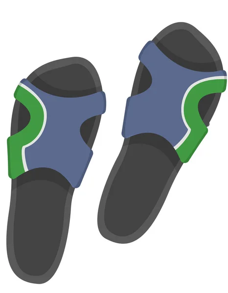 Sandalias Aisladas Sobre Fondo Blanco Zapatos Hombre Estilo Dibujos Animados — Archivo Imágenes Vectoriales