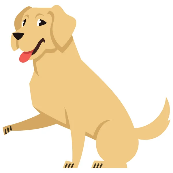 Labrador Gibt Pfote Nettes Haustier Cartoon Stil — Stockvektor