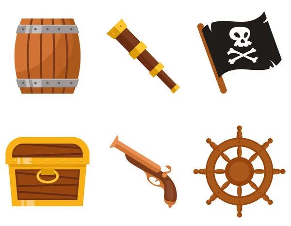 Conjunto de atributos piratas . — Archivo Imágenes Vectoriales