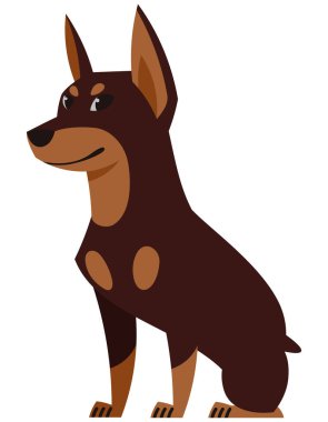 Oturan Doberman yan görünümü.