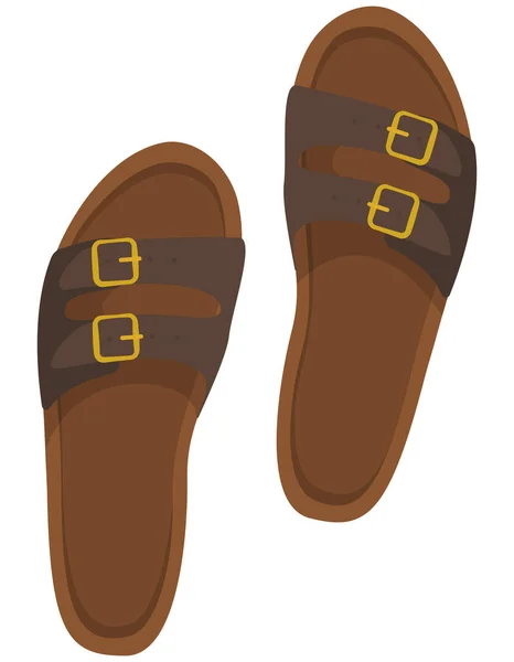 Kahverengi erkek sandaletleri. — Stok Vektör