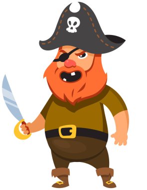 Çizgi film tarzında bir korsan. Komik erkek karakter..