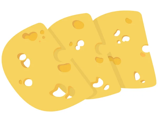 Pedazos Queso Acostados Uno Encima Del Otro Producto Lácteo Estilo — Vector de stock