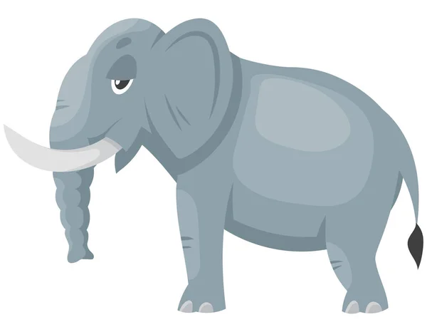 Standing elephant side view. — Stock Vector