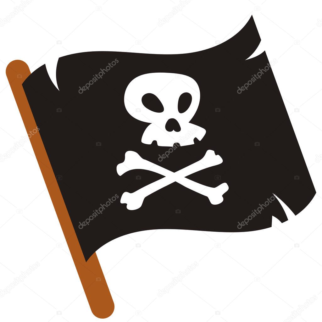 Black pirate flag.