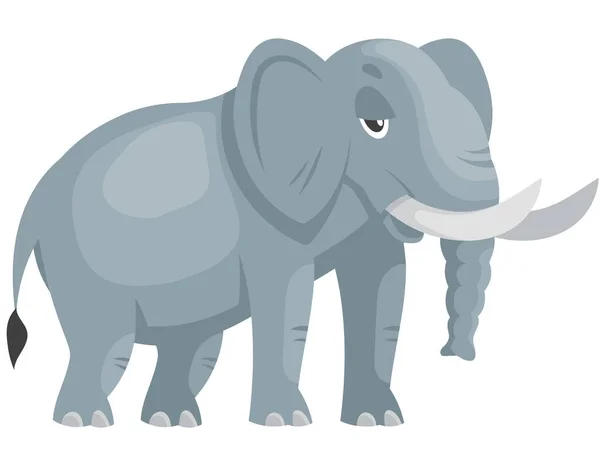 Elefante de pé vista de três quartos . — Vetor de Stock