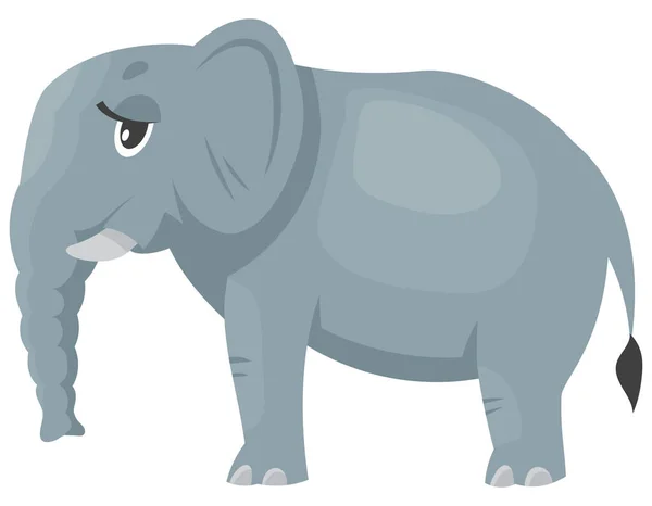 Vista Lateral Elefante Fêmea Animal Africano Estilo Cartoon —  Vetores de Stock