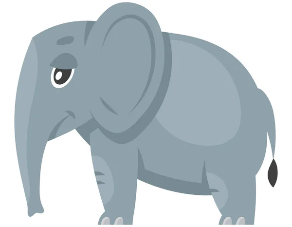 Pie Bebé Elefante Vista Lateral Animal Africano Estilo Dibujos Animados — Archivo Imágenes Vectoriales