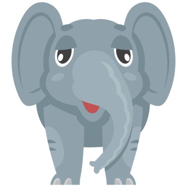 Bebek fil manzaralı. Çizgi film tarzında Afrika hayvanı.