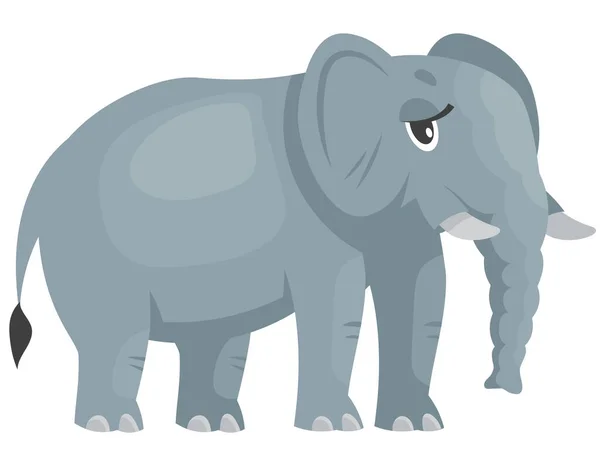 Elefante Fêmea Três Quartos Vista Animal Africano Estilo Cartoon —  Vetores de Stock