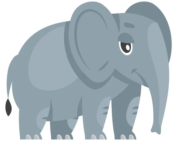 小象立着四分之三的样子 卡通风格的非洲动物 — 图库矢量图片