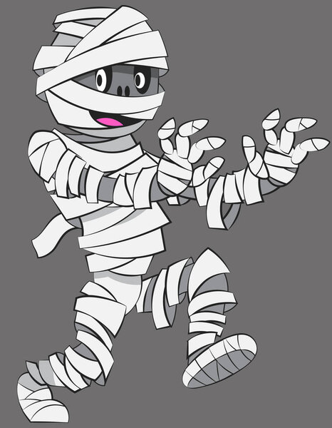 Ходячая мумия в мультяшном стиле.