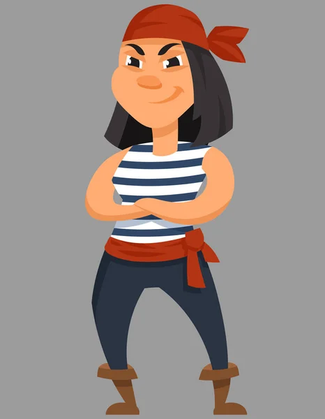 Pirata con los brazos cruzados. — Vector de stock