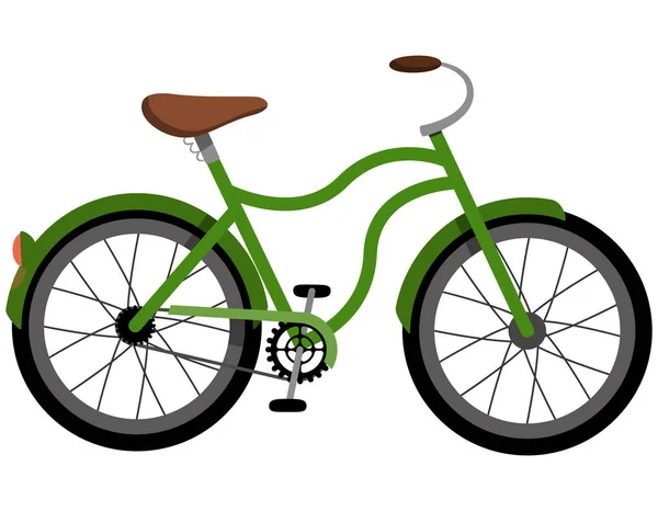 녹색 도시 자전거. — 스톡 벡터