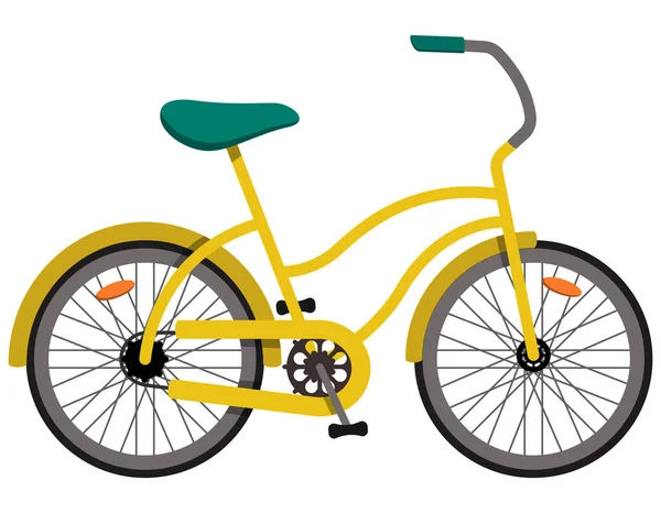 노란 도시 자전거. — 스톡 벡터