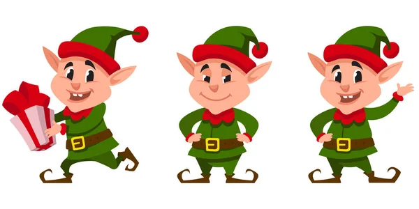 Elfe de Noël dans différentes poses. — Image vectorielle