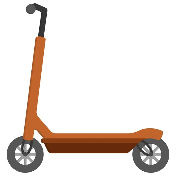 Patada Marrón Scooter Estilo Dibujos Animados Transportes Urbanos Alternativos — Vector de stock