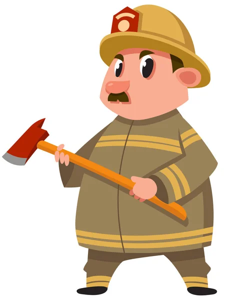 Pompier tenant la hache. — Image vectorielle