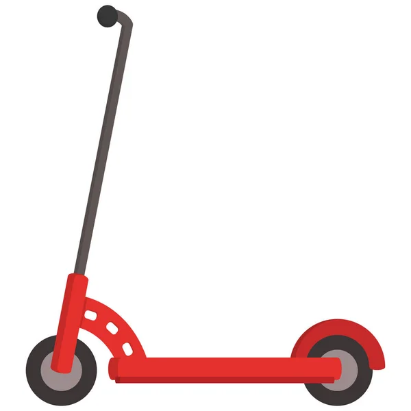 Red Kick Scooter Kresleném Stylu Alternativní Městské Dopravy — Stockový vektor