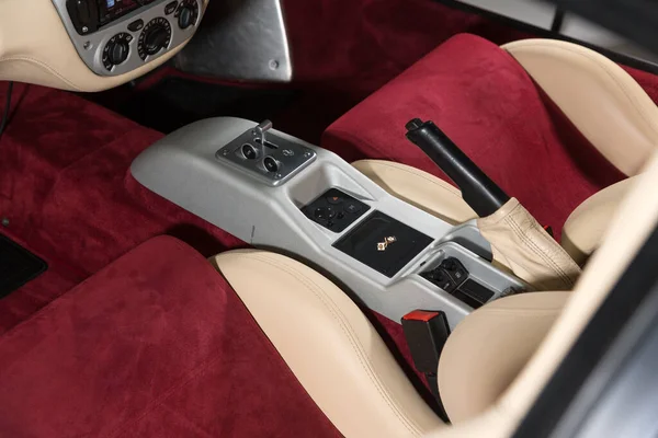 Dual Tone Leather Sports Car Interior — Stock Photo, Image