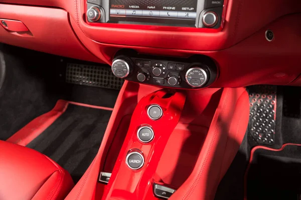 Automatic gear box panel in luxury car interior