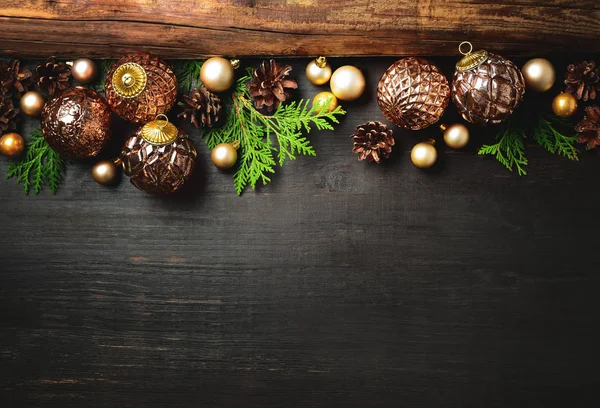 Fondo Rústico Navidad Año Nuevo Con Espacio Blanco Para Texto — Foto de Stock