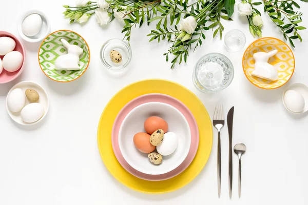 Cenário de mesa de jantar Páscoa — Fotografia de Stock