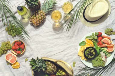 Yaz plaj piknik arka plan