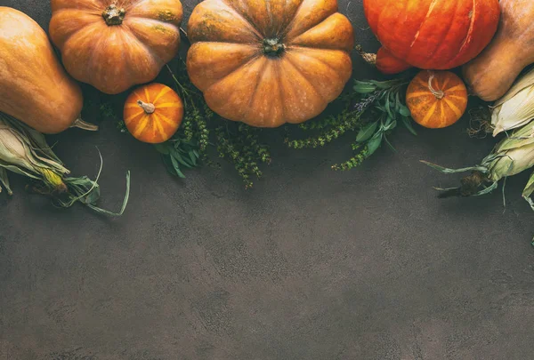 Осенний деревенский тыквенный фон — стоковое фото