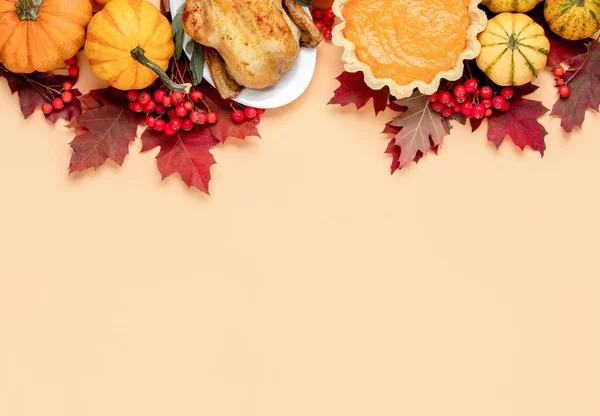 Thanksgiving Day falla bakgrund med kopia utrymme för en text — Stockfoto