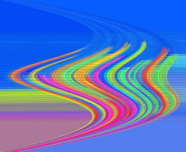 Plantilla Vívida Colores Brillantes Líneas Curvas Abstractas Estilo Arco Iris — Foto de Stock
