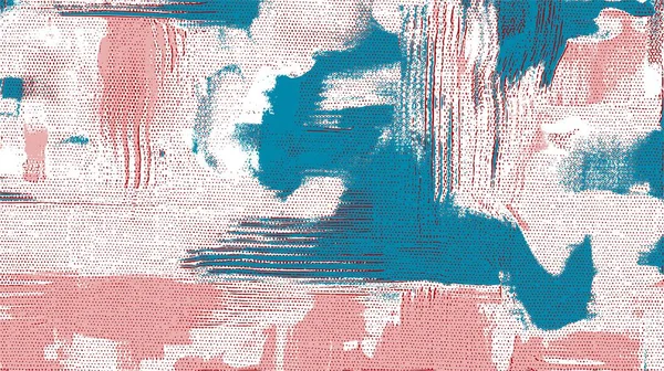 Traços Ásperos Tinta Óleo Sobre Tela Pintura Abstrata Azul Turquesa —  Vetores de Stock