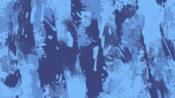 Geschilderd Doek Artistieke Gespetterde Abstracte Achtergrond Blauwe Verticale Textuur Illusie — Stockvector