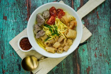 Indonesian traditional food Soto Mie Bogor clipart