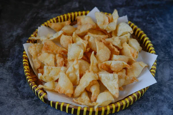 Goreng Pangsit Pele Wonton Frita — Fotografia de Stock