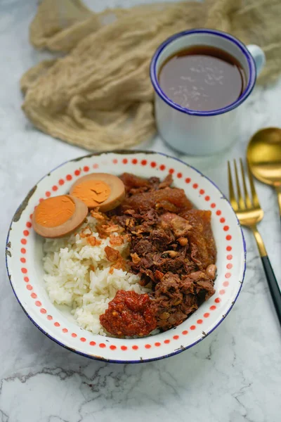 Gudeg Adalah Makanan Khas Indonesia Dan Yogyakarta Yang Terbuat Dari — Stok Foto