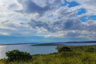Bir fırtına sırasında Mavi Deniz 'in üzerindeki bulutlar