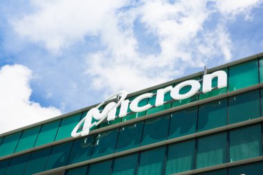Milpitas, Ca, Usa - 26 Mart 2019: Micron Technology Inc. (Nasdaq: Mu). Yarı iletken cihazlar, dinamik rasgele erişimli bellek, flash bellek, Usb flash sürücüler, katı hal sürücüleri üretiminde Amerikan lideri biri.