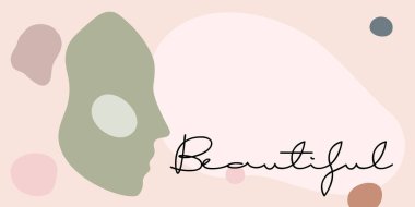 Devamlı çizgiler, set yüzleri ve saç stili, moda konsepti, kadın güzellik minimalisti, illüstrasyon oldukça seksi. Tişört için slogan tasarım grafikleri biçimi