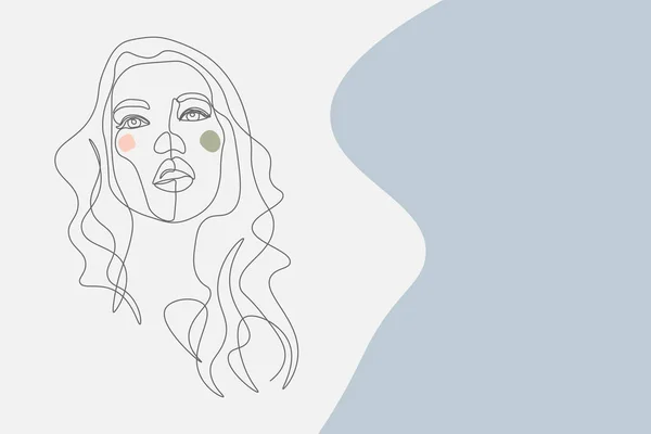 Devamlı Çizgiler Set Yüzleri Saç Stili Moda Konsepti Kadın Güzellik — Stok fotoğraf
