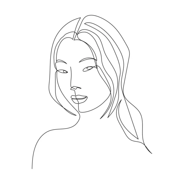 Continuous line, drawing of set faces and hairstyle, fashion concept, woman beauty minimalist,illustration pretty sexy. for t-shirt, slogan design print graphics style