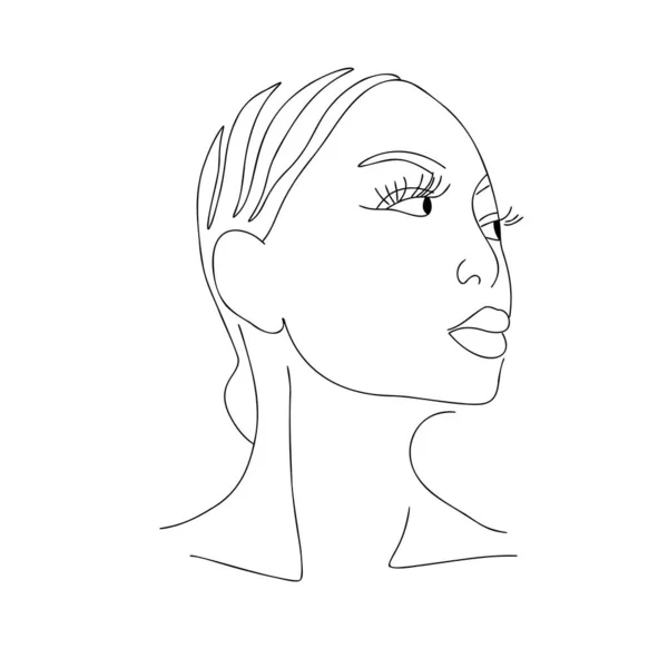 Continuous line, drawing of set faces and hairstyle, fashion concept, woman beauty minimalist,illustration pretty sexy. for t-shirt, slogan design print graphics style