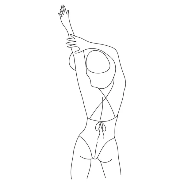 Continue Lijn Tekening Van Set Gezichten Kapsel Mode Concept Vrouw — Stockfoto