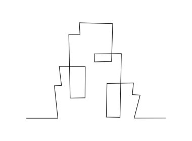 Ev, bina, konut konsepti, logo, sembol, inşaat, basit illüstrasyon aralıksız çizimleri.